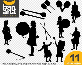 SALE Scottish Drummers Silhouettes png jpg svg eps files high resolution BV-TH-0009