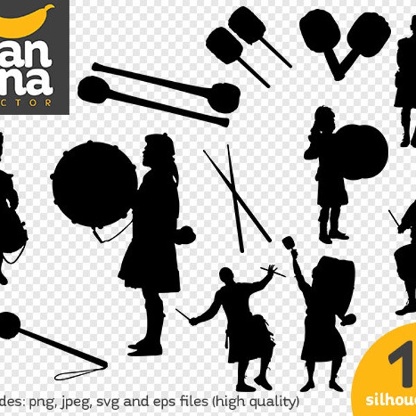 SALE Scottish Drummers Silhouettes png jpg svg eps files high resolution BV-TH-0009