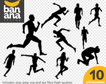 SALE Athletics 2 Silhouettes png jpg svg eps files high resolution BV-SP-0004