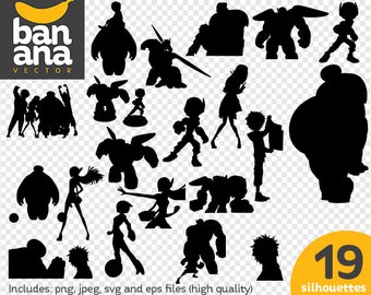SALE Big Hero Silhouettes png jpg svg eps files high resolution BV-FA-0008
