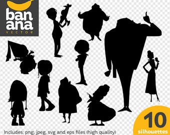 SALE Despicable Me Silhouettes png jpg svg eps files high resolution BV-FA-0016