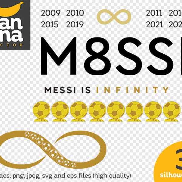 SALE Messi Infinity Silhouette png jpg svg eps files high resolution