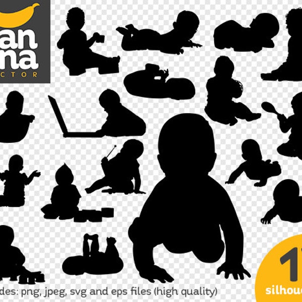 SALE Babies Silhouettes png jpg svg eps dateien hochauflösende BV-PE-0001