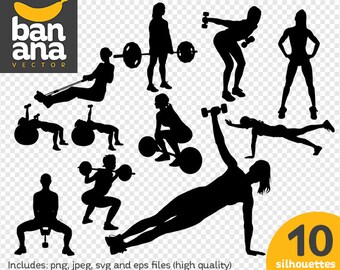 SALE Women Exercising 1 Silhouettes png jpg svg eps files high resolution BV-SP-0046