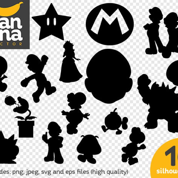 Mario Silhouette Etsy