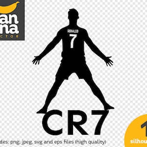 SALE Cristiano Ronaldo Silhouette png jpg svg eps files high resolution BV-SP-0030