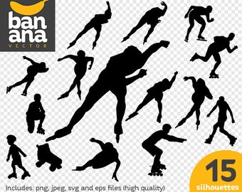 SALE Roller Skating Men Silhouettes png jpg svg eps files high resolution BV-SP-0032