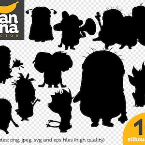 Puede incluir: Diez siluetas negras de personajes de la película animada Gru, mi villano favorito. Los personajes incluyen al minion principal, un minion con un megáfono, un minion con una flor y un minion con un sombrero.