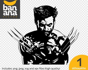 SALE Wolverine Silhouette png jpg svg eps files high resolution