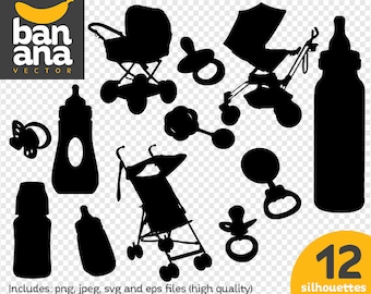 SALE Baby Things Silhouettes png jpg svg eps files high resolution BV-TH-0001