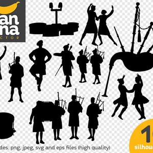 SALE Highland Dance Silhouettes png jpg svg eps files high resolution BV-TH-0008