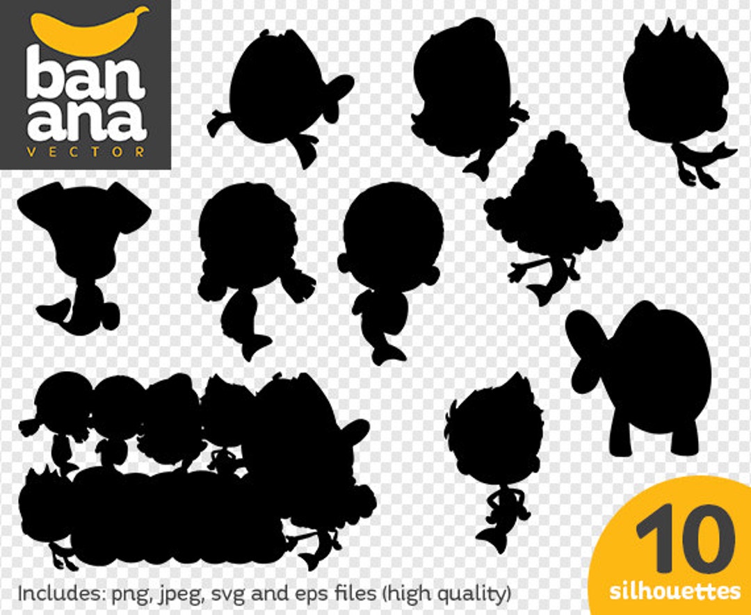 SALE Bubble Guppies Silhouettes Png Jpg Svg Eps Files High Resolution ...