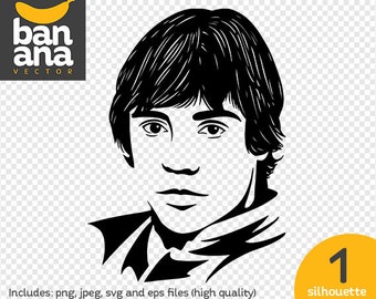 SALE Luke Skywalker Silhouette png jpg svg eps files high resolution