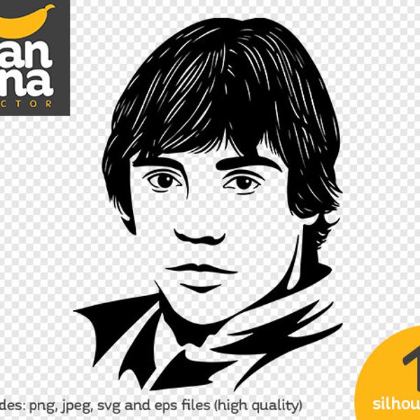 SALE Luke Skywalker Silhouette png jpg svg eps files high resolution