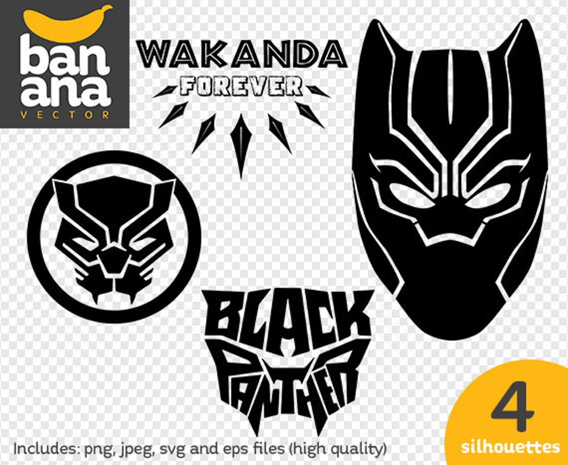SALE Black Panther Name Silhouettes Png Jpg Svg Eps Files High Etsy