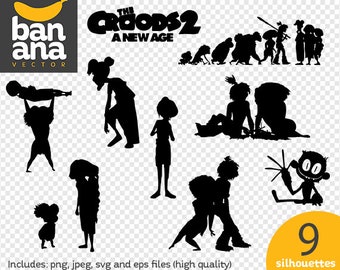 SALE Croods 2 Silhouettes png jpg svg eps files high resolution