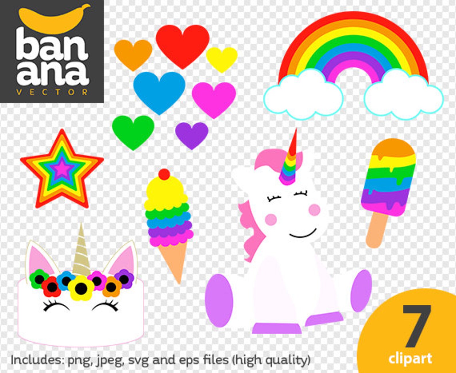 SALE Unicorn Png Jpg Svg Eps Files High Resolution BVSP0279 Etsy
