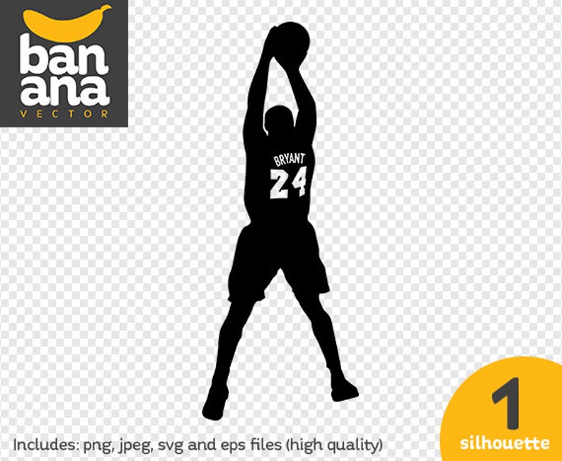 Download SALE Kobe Bryant Silhouette png jpg svg eps files high | Etsy