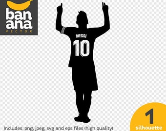 SALE Lionel Messi Silhouette png jpg svg eps files high resolution BV-SP-0031