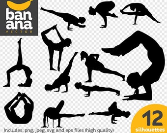 SALE Yoga 4 Silhouettes png jpg svg eps files high resolution BV-SP-0054