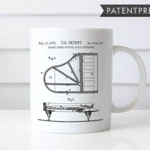Steinway Piano Patent Piano Gift for Pianist Gift Music Prints Musician Gift Music Mug Classical Music Poster Grand Pianist Gifts P120