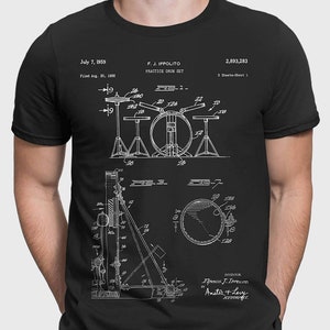 Drum Set T-Shirt, Drum Set Patent T Shirt, Gift For Drummer Shirt, Drummer Gift For Musician Shirt, Musician Gift P107