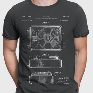 Muziek T-shirt cadeau voor muziekliefhebber, audiofiele T-shirt cadeau voor DJ, muziekshirt voor DJ-vriendje, platenspeler draaitafel Tee, hipster P230
