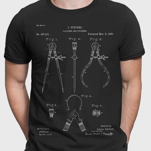 Regalo per t-shirt da macchinista per macchinista, calibri e divisori Strumenti per macchinisti, regalo di ingegneria per inventore, regalo per papà marito macchinista P418