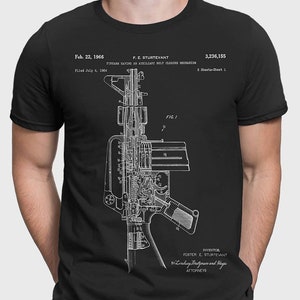 M16 Rifle T-Shirt, Gun Shirt, Military Gift  For Gun Enthusiast, M16 Assault Rifle Shirt, M16 Patent T Shirt, Army Gift, Gun Lover Gift P170