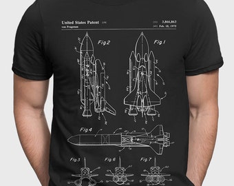 NASA Space Shuttle T-Shirt, Nasa T Shirt, Space Shuttle Patent, Astronaut, Rocketship, Geek Gift For Dad Gift For Husband P164