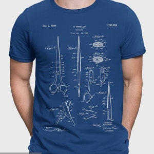 Hair Scissors Patent T-Shirt, Hair Stylist Salon Barber Or Costemtologist Gift For Hair Stylist Professional, Unisex Shirt P012
