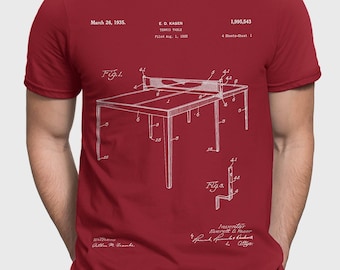 Ping Pong Spieler Geschenk, Table Tennins Ping Pong T-Shirt, Tisch Tennis Spieler Shirt, Geschenk für Tisch Tennis Fan, Unisex Patent T-Shirt P284