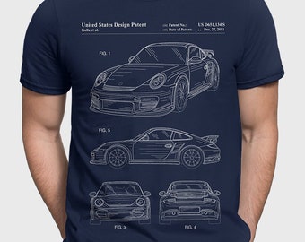 Sports Car Patent T-Shirt, Car Lover Gift For Car Fan, Automotive Car Mechanic Shop Shirt, Racing Apparel, Car Gift For Car Lover P150