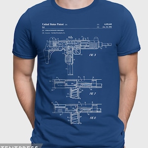Uzi Submachine Gun T-Shirt Gift For Gun Lover, 2nd Amendment Gift For Action Movie Fan, 1980s Nostalgia Shirt, Gift For Gun Lover P539
