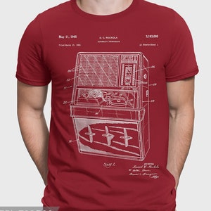T-shirt brevettata Jukebox, fan della musica degli anni '60, nostalgia degli anni '60, regalo Juke Box per gli amanti della musica degli anni '60, fan della musica in vinile degli anni '60, musica Rock N Roll P524