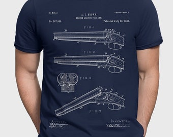 Schrotflinte T-Shirt für Jäger, Jagdvater, antike Schusswaffen, Büchsenmacher Geschenk, Schusswaffen Shirt P563