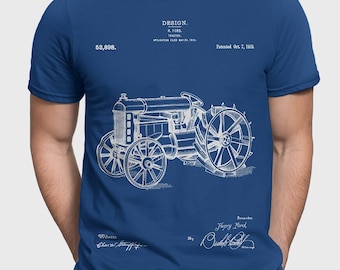 Farm Tractor Patent T-Shirt, Henry Ford Classic Car Farm Vehicle, Farmer Shirt, Outdoorsman Apparel, Farming T-Shirt Gift For Farmer P515