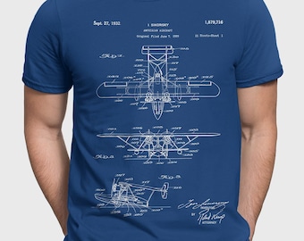 Seaplane Patent Shirt, Seaplane Gift For Amphibian Aircraft Pilot, Seaplane Bush Pilot Shirt, Aviation Gift For New Flyer Pilot  P179
