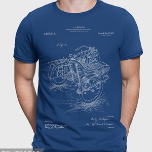 Motorcycle Sidecar Patent T-Shirt, Motorbike Sidecar, Man Cave Gift, Motorcycle Couple, Motorbike Fans, Biking Trip Shirts P525