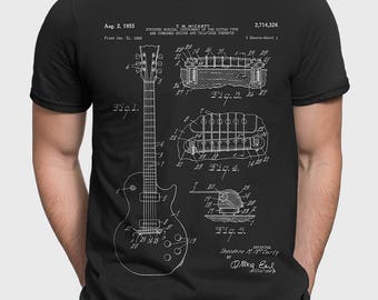 Gibson Les Paul T Shirt, Gibson Guitar T-Shirt, Les Paul Shirt, Gibson Guitar Patent, Guitar Player Gift For Guitarist Electric Guitar P116