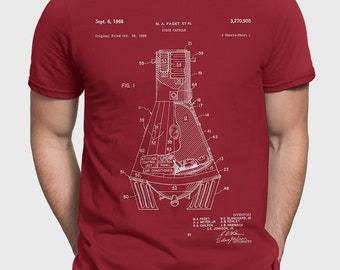 Nasa Mercury Spacecraft Patent T-Shirt, Space Astronomy Shirt, Gift For Sci-Fi Fan, Science Fiction Lover, Astronaut Nasa Gift P556