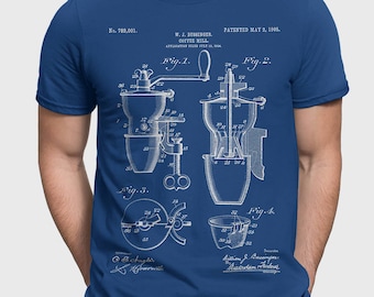 Coffee Patent T-Shirt For Coffee Lover, Coffee Shop T-Shirt, Coffee Shirt Gift For Coffee Lover, Coffee Mill Patent P026