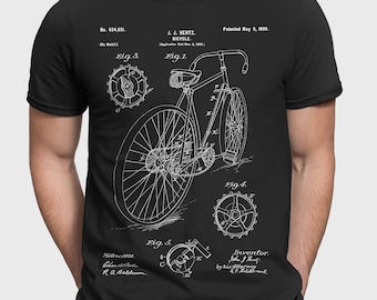 Bicycle Shirt, Bicycle Patent T-shirt, Cycling Shirt Bike T