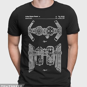 Star Wars Tie Bomber T-Shirt, Tie Fighter T Shirt, Star Wars Shirt, Tie Bomber Patent, Star Wars Gift For Star Wars Fan, Jedi Gift P196