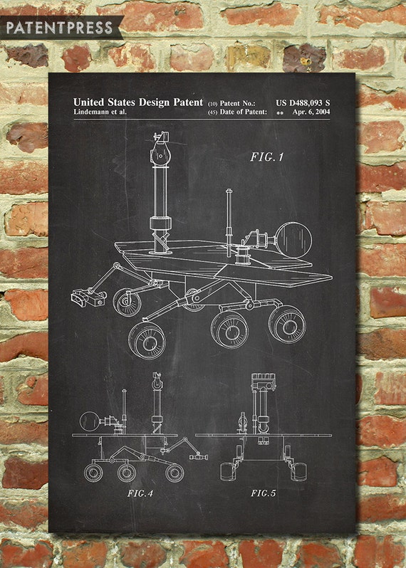 NASA Mars Rover Poster Gift for Geek Gift Outer Space Art | Etsy