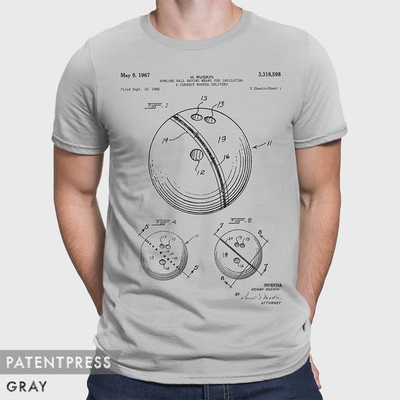 Bowling T-Shirt For Bowler, Bowling Gift For Bowling Fan, Bowling Shirt, Bowling Team Tee, Bowling Ball Patent T Shirt, Gift For Bowler P311