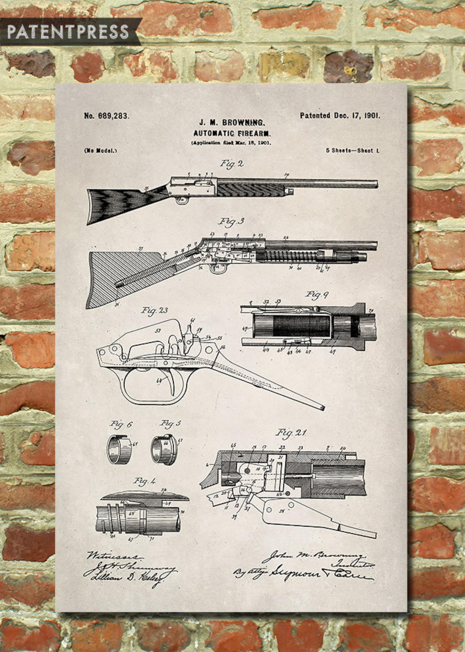 Shotgun Antique Gun Art Print Gun Wall Decor Firearm Art Etsy