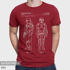 Boba Fett T-Shirt Gift For Star Wars Fan, Boba Fett Tee Star Wars Shirt, Starwars T-Shirt Gift For Him, Boba Fett Bounty Hunter Patent P379 image 6