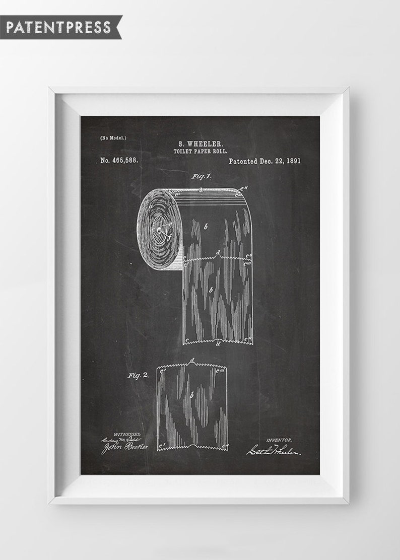 Bathroom Art for Bathroom Decor Toilet Paper Patent Bathroom Etsy