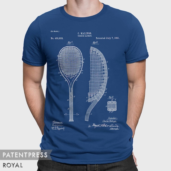 Vintage 1891 Tennis Racket Patent Drawing Gift T-Shirt Vintage 1891 Tennis Racket Patent Drawing Gift T-Shirt